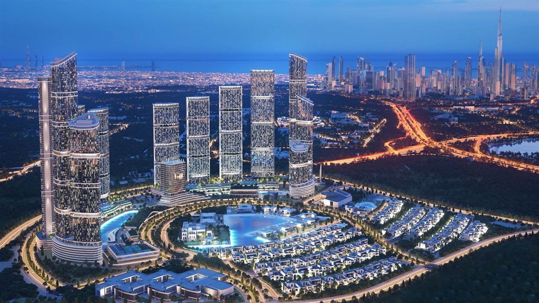 Жилая башня на 70 этажей в грандиозном проекте Riverside Crescent от Sobha. Современная архитектура здания спроектирована в общем ансамбле комплекса. 
