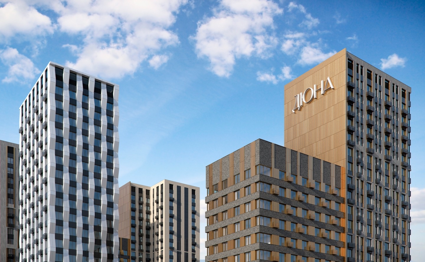 Жилой квартал состоит из 6 кирпично-монолитных корпусов переменной этажности высотой до 30 этажей. Дома имеют просторное лобби с колясочными, зонами ожидания, лапомойками и зонами для курьерской доставки. Безопасность обеспечивают круглосуточная охрана и видеонаблюдение. Доступ во внутреннее простра